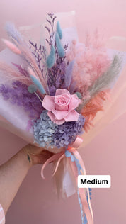 Pastel - Dried & Preserved Wrapped Gift Bouquet