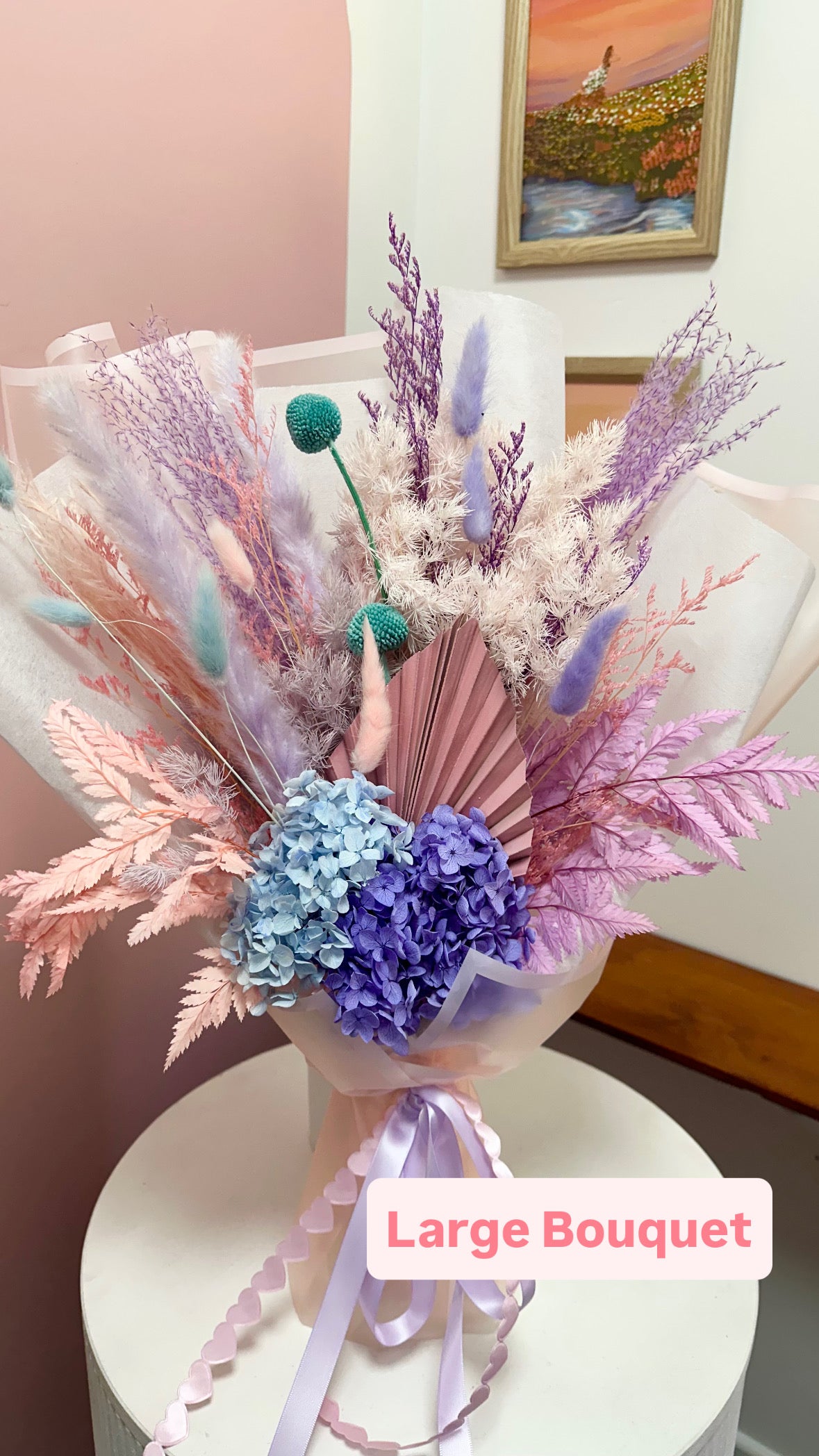 Pastel - Dried & Preserved Wrapped Gift Bouquet