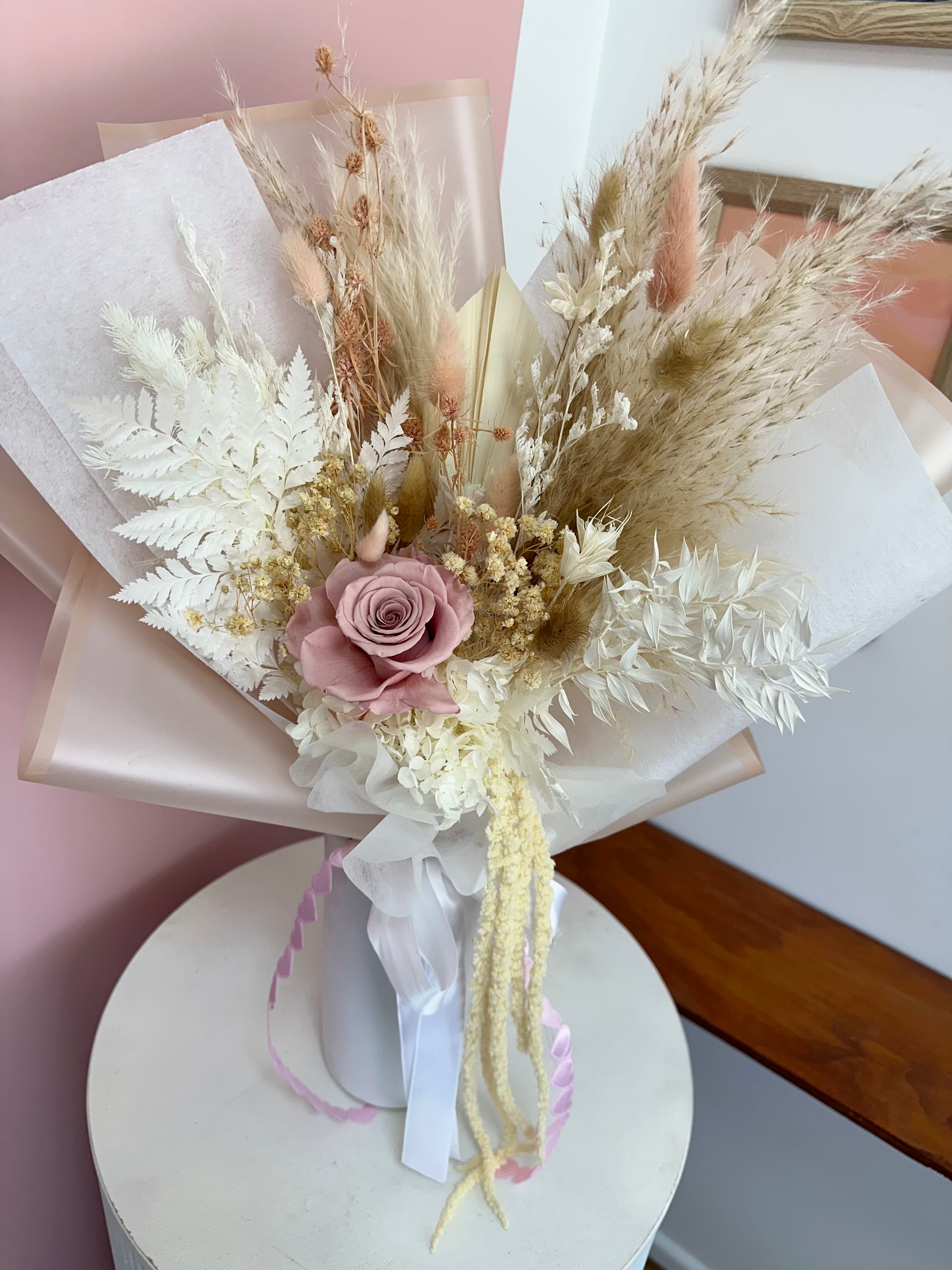 Blushing Nude 🩰🪽  - Dried + Preserved Wrapped Gift Bouquet