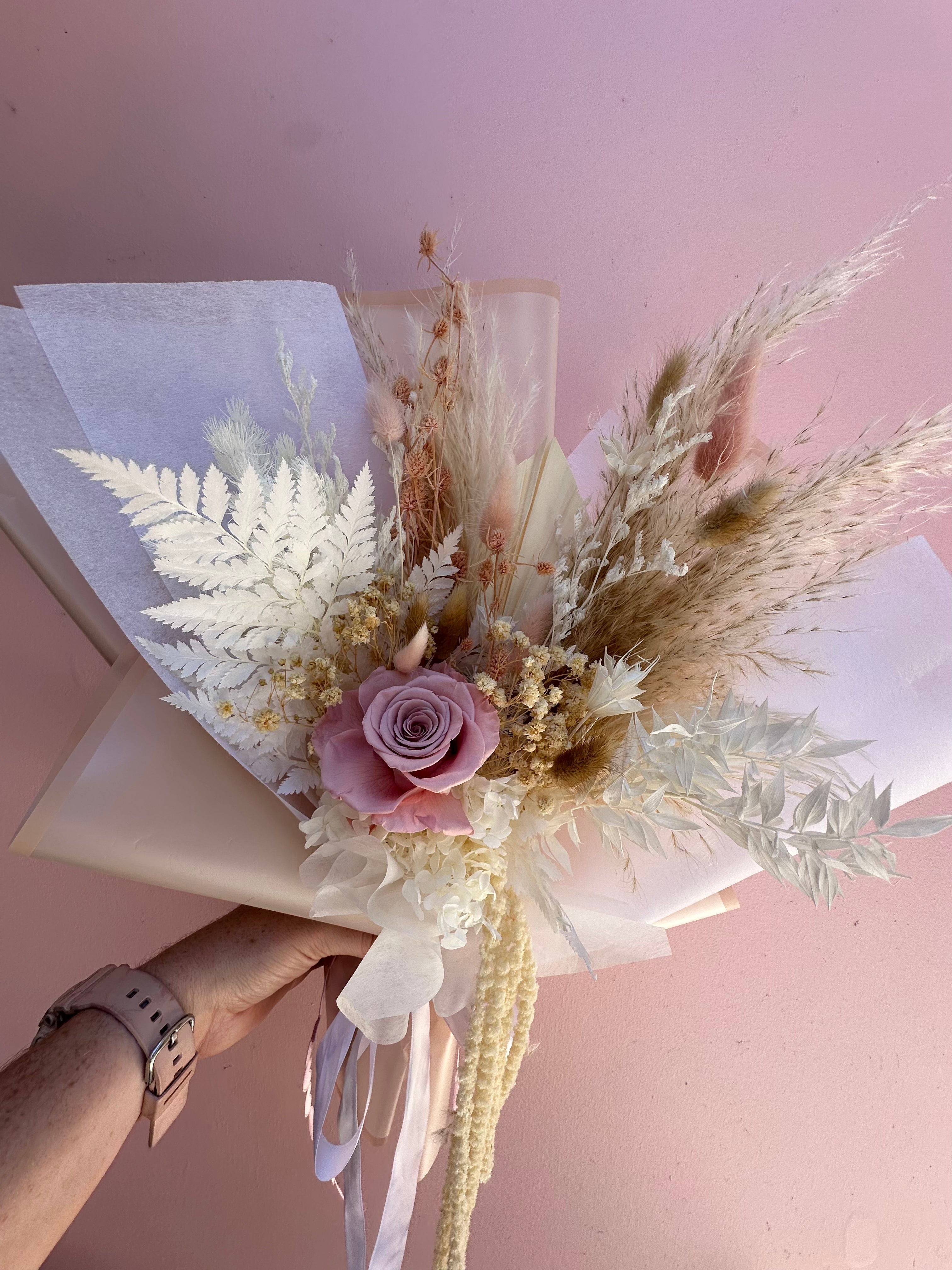 Blushing Nude 🩰🪽  - Dried + Preserved Wrapped Gift Bouquet