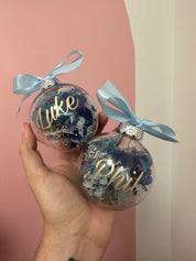 Personalised Dried Floral Bauble Ornament (Assorted Colours)