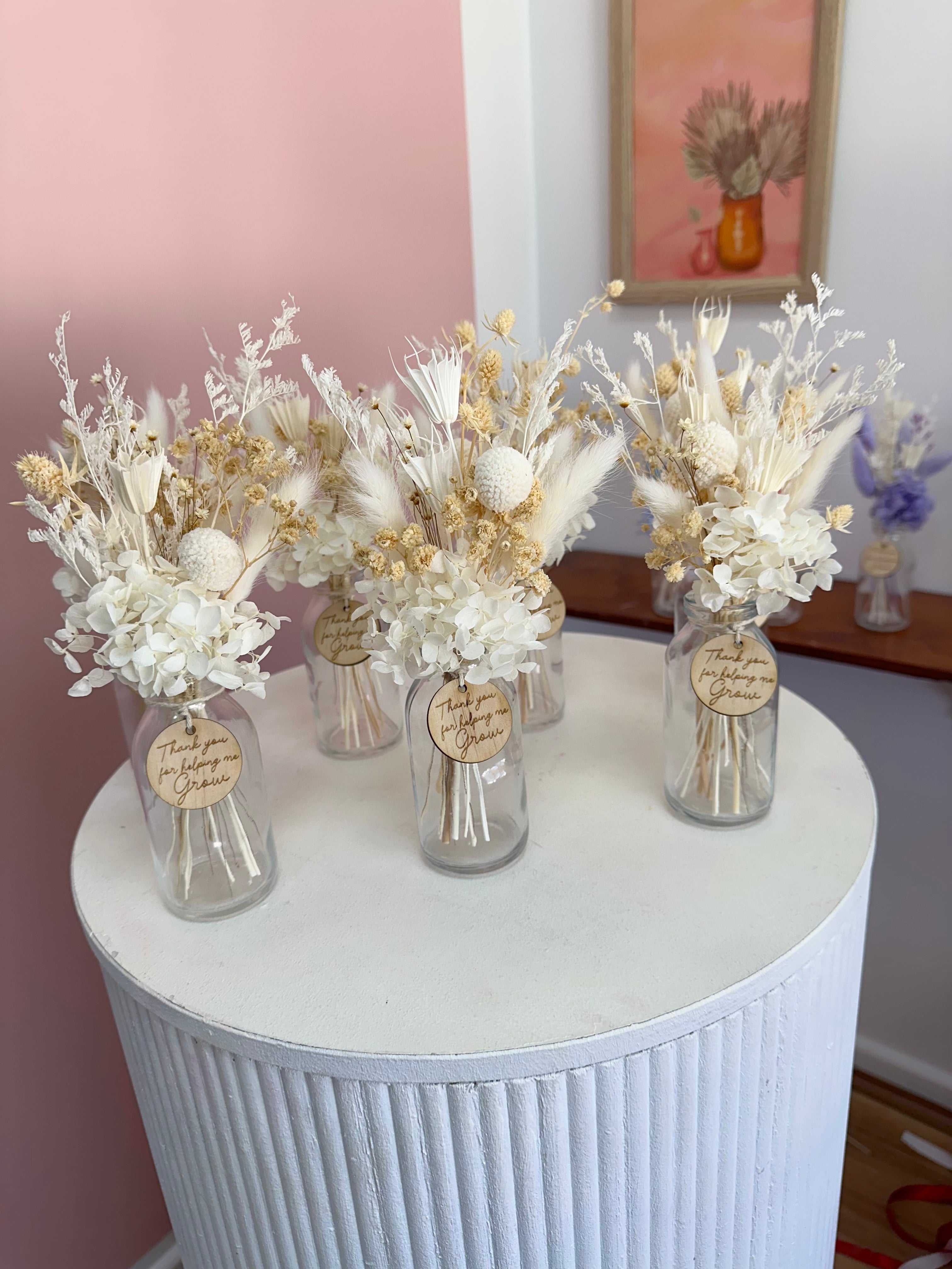 Dried Posy Jar - (Assorted Colours)