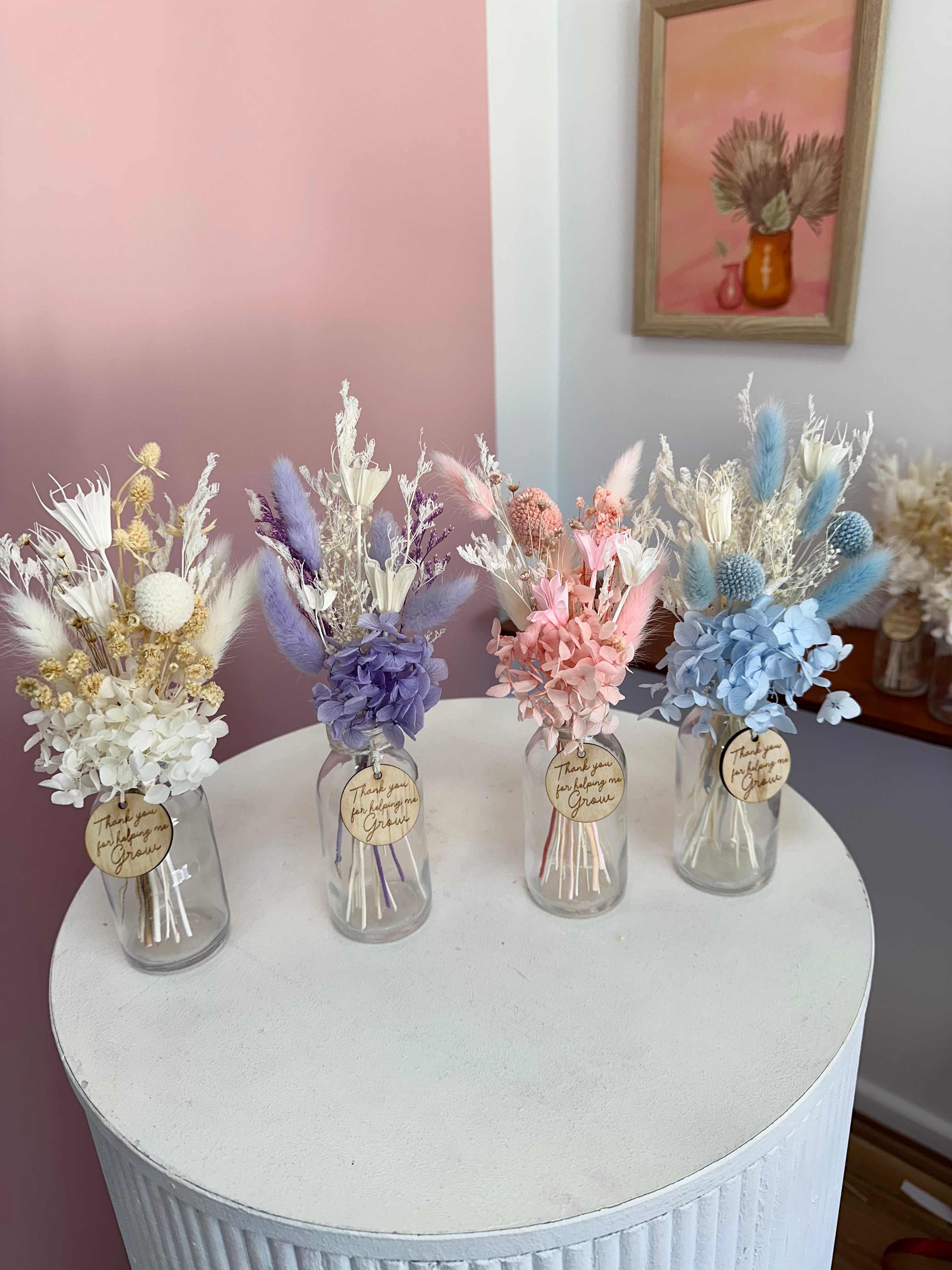 Dried Posy Jar - (Assorted Colours)