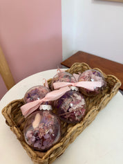 Personalised Dried Floral Bauble Ornament (Assorted Colours)