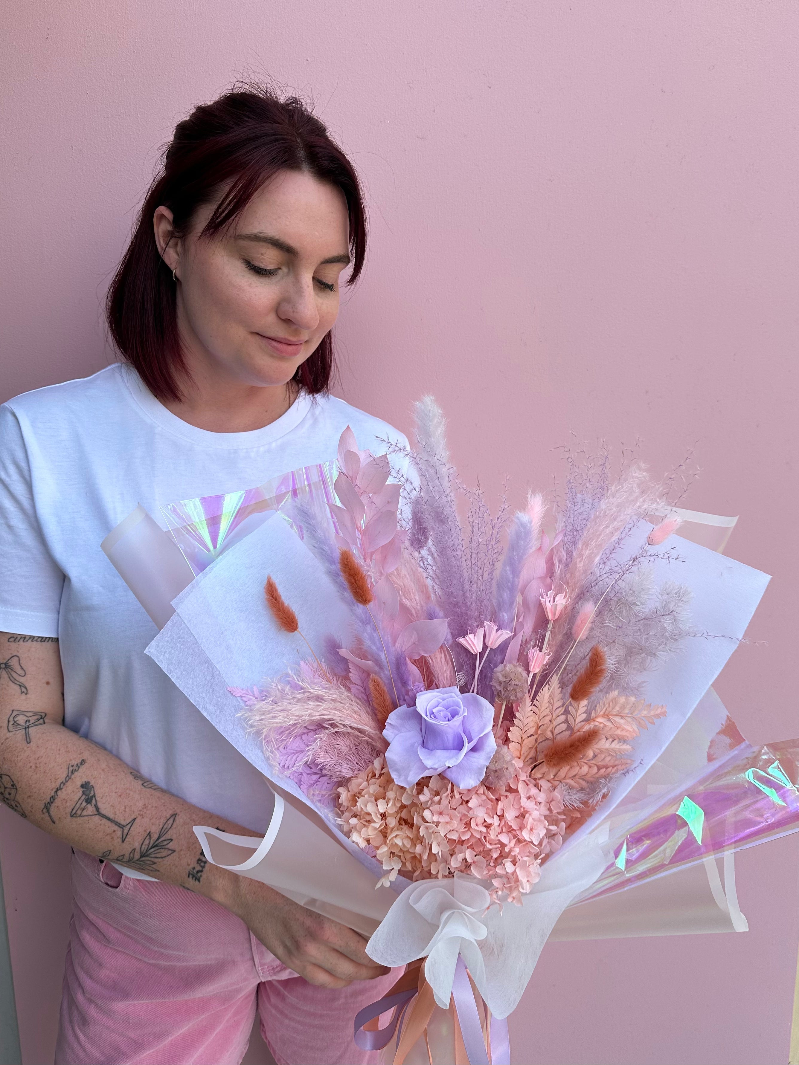 Pixie 🧚🎀 - Dried + Preserved Wrapped Gift Bouquet