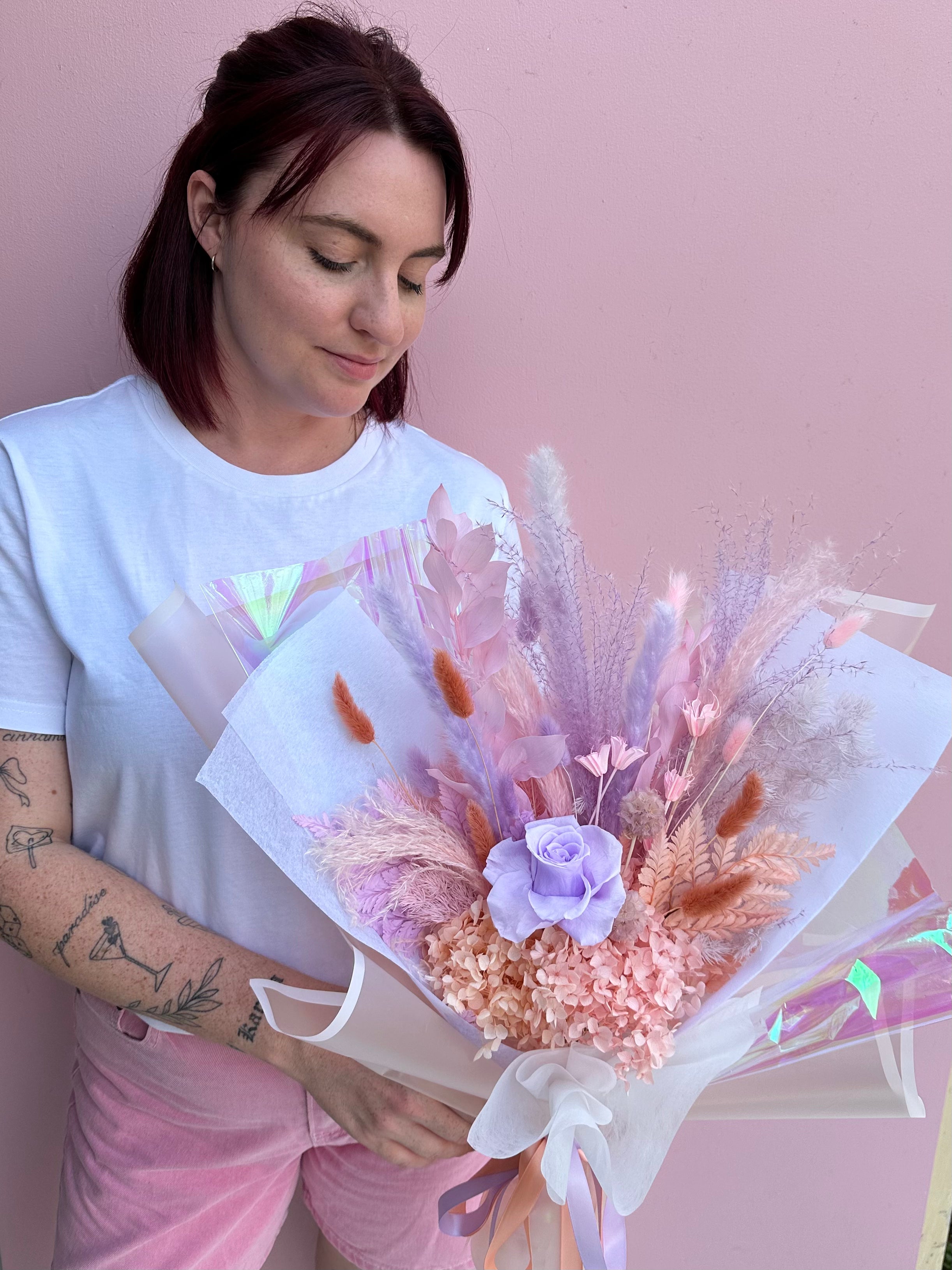 Pixie 🧚🎀 - Dried + Preserved Wrapped Gift Bouquet