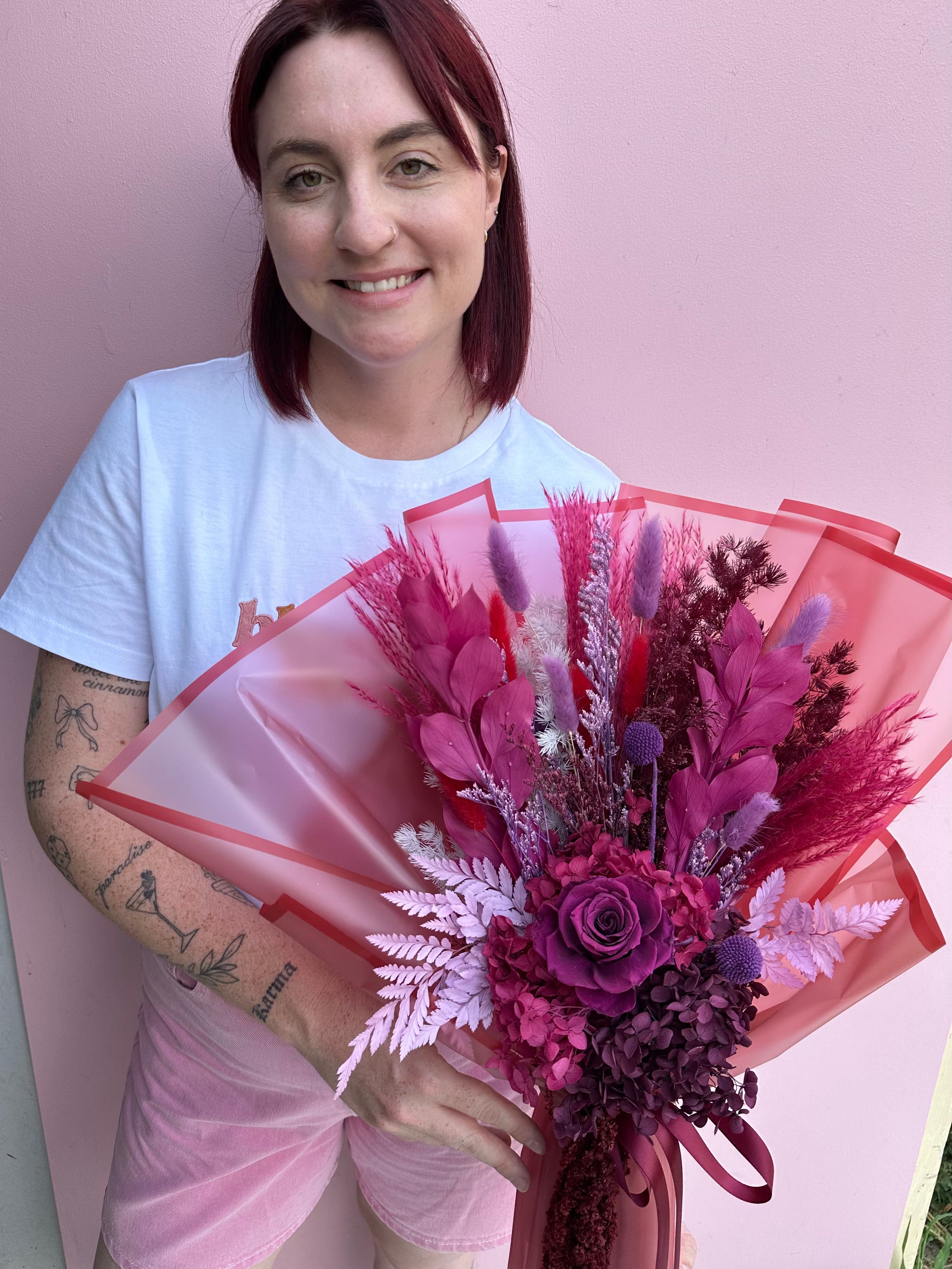 Merlot 🍇 - Dried + Preserved Wrapped Gift Bouquet