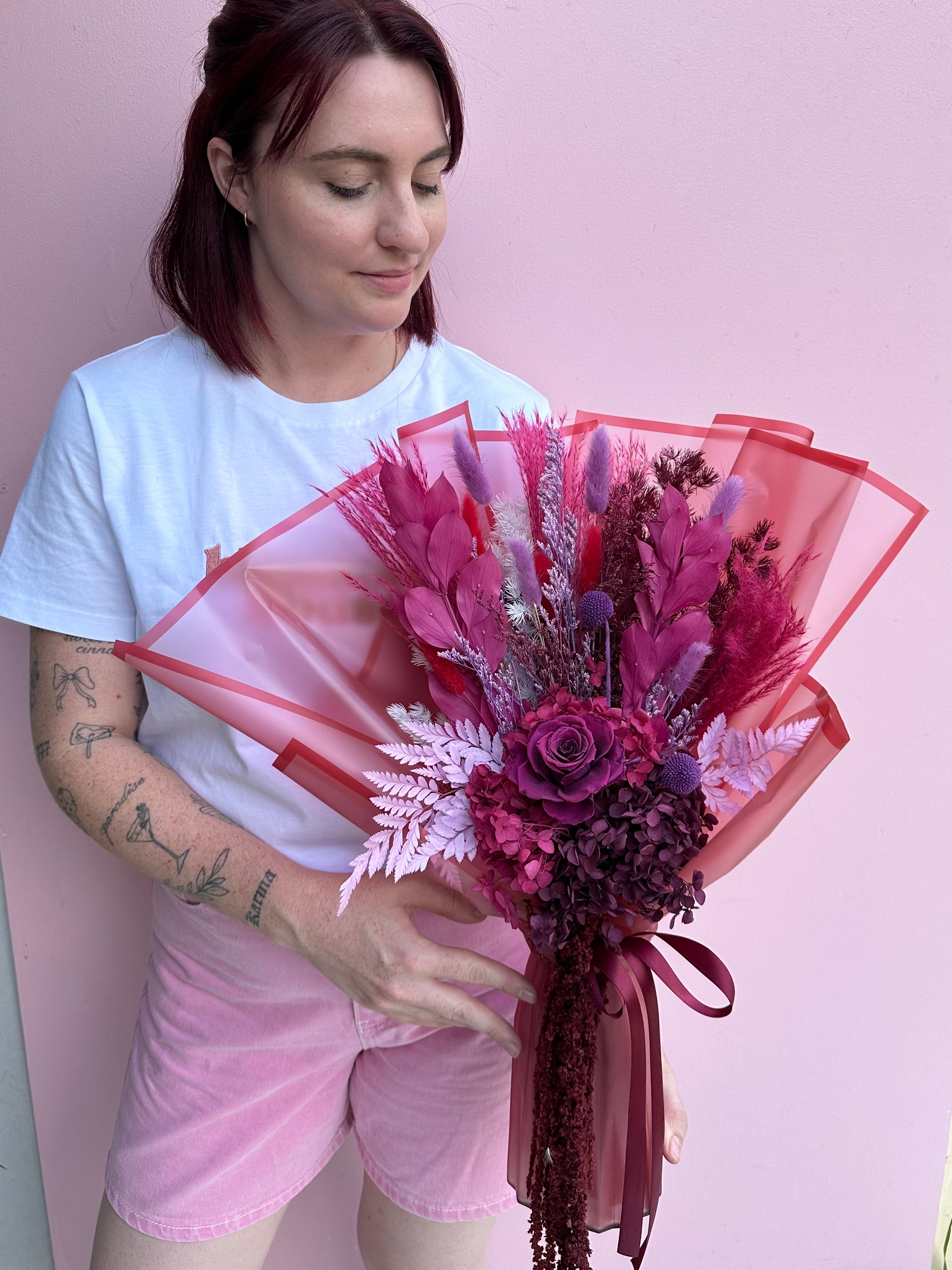 Merlot 🍇 - Dried + Preserved Wrapped Gift Bouquet