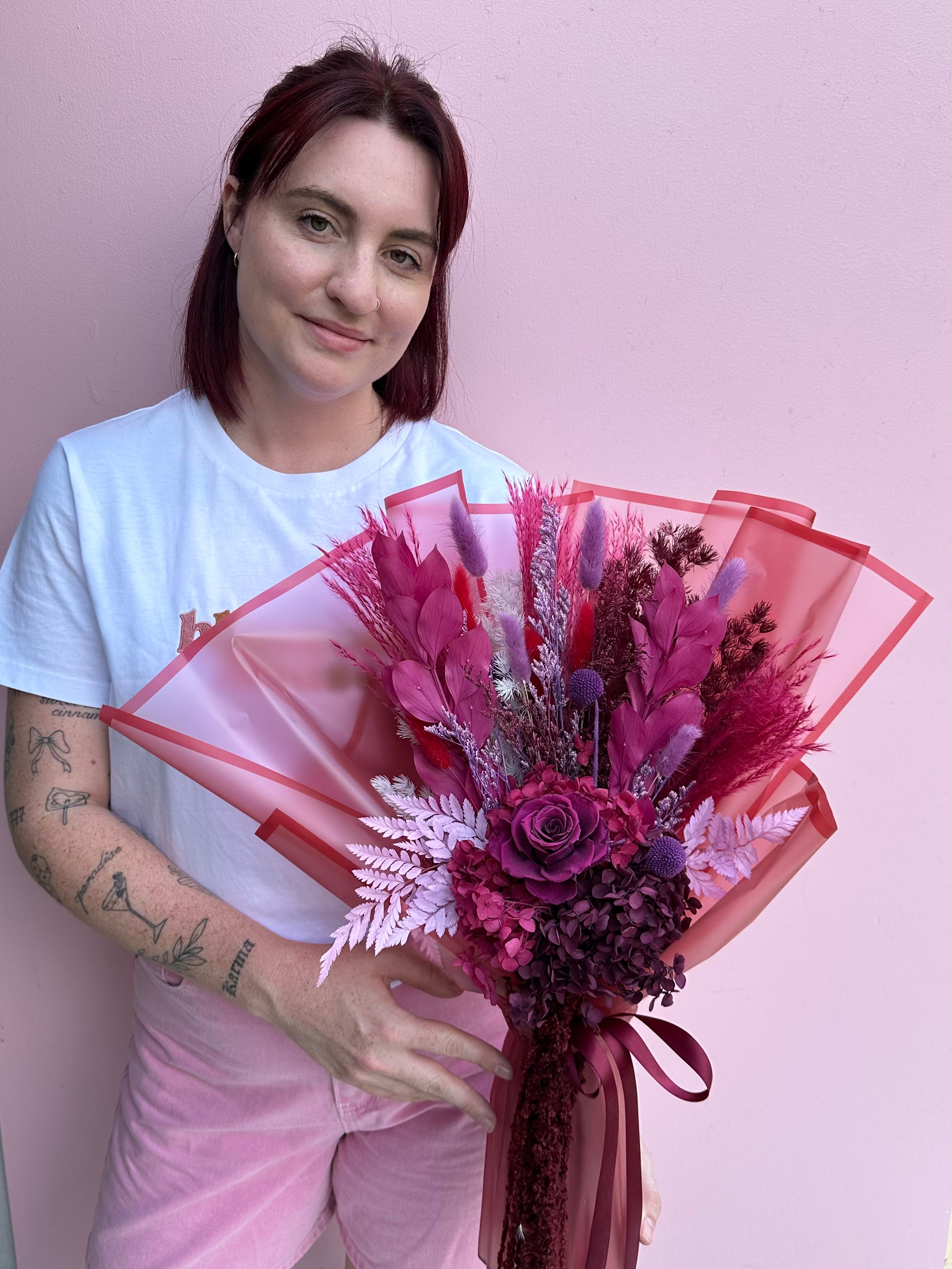 Merlot 🍇 - Dried + Preserved Wrapped Gift Bouquet