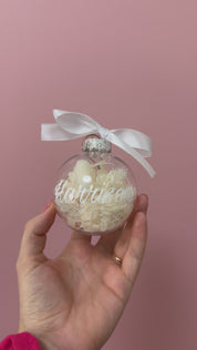 Personalised Dried Floral Bauble Ornament (Assorted Colours)